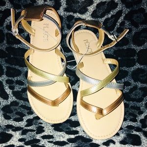 Multi Metal Tone Gladiator Sandals